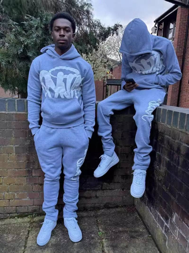 Retro Streetwear Hip Hop Hoodie Set for Men and Women