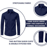 Men's Long Sleeve Untucked Stretch Dress Shirt (S-3XL)