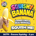 Fun Doh Squishy Banana Stress Relief Toy - 6/Display