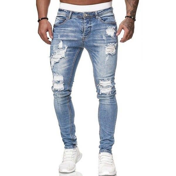 Men's Slim Fit Ripped Skinny Jeans