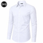 Men's Long Sleeve Untucked Stretch Dress Shirt (S-3XL)