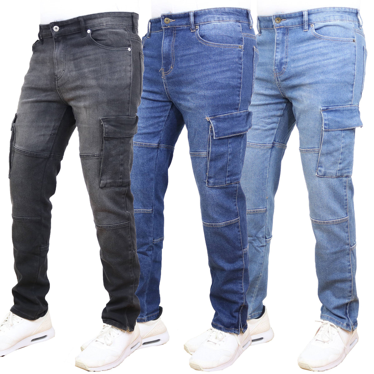 Men's Stretch Cargo Pocket Jeans