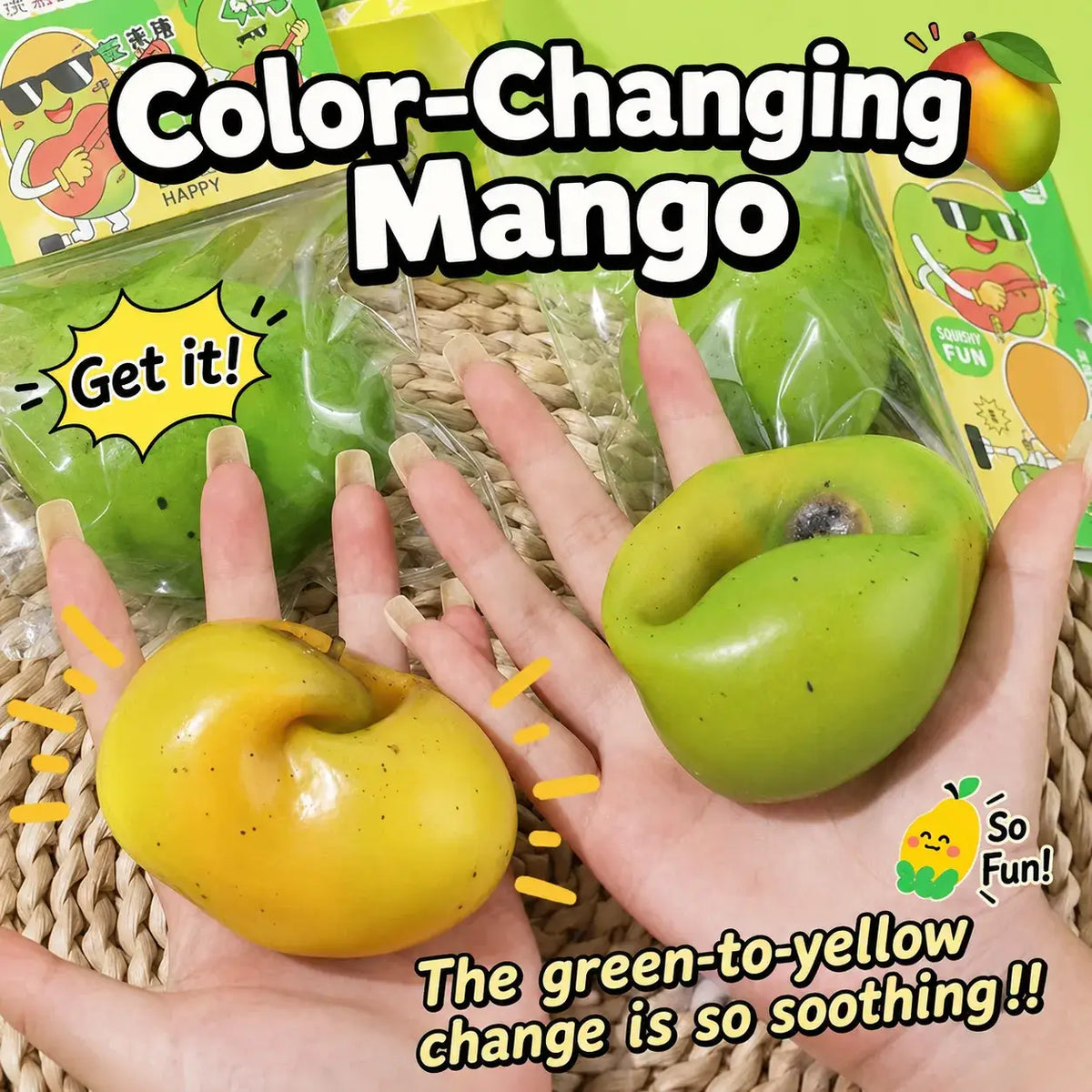 Color Changing Mango Slow Rising Squishy Stress Toy