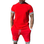 Men's Stylish Athletic Slim Fit Short Sleeve Set