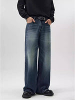 Men's Loose Fit Straight Leg Denim Jeans Casual Pants