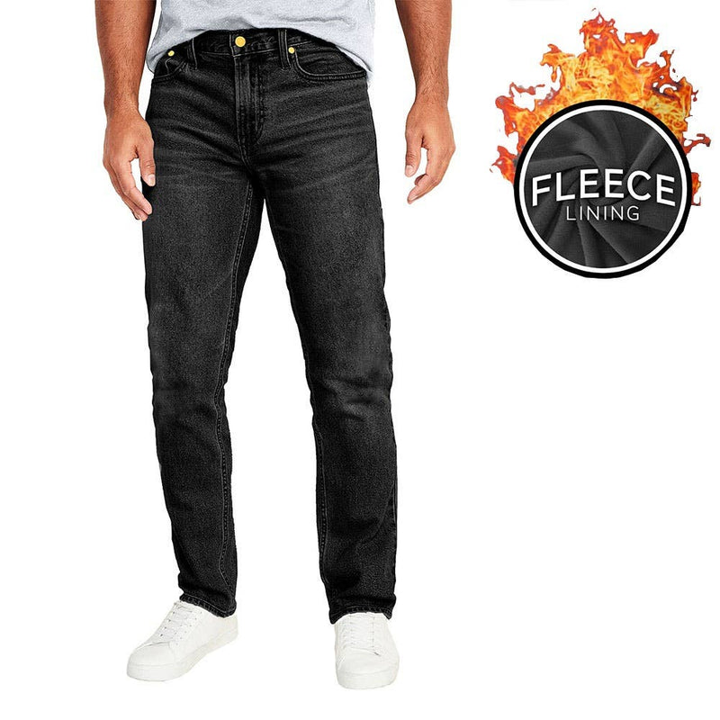 Men's Fleece Lined Straight Leg Jeans