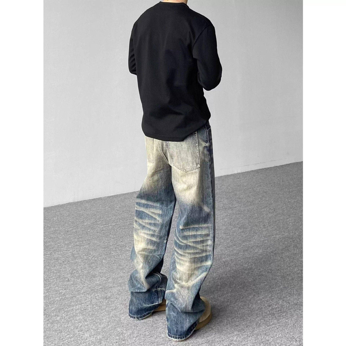 Gradient Loose Straight Leg Wide Jeans