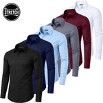 Men's Long Sleeve Untucked Stretch Dress Shirt (S-3XL)