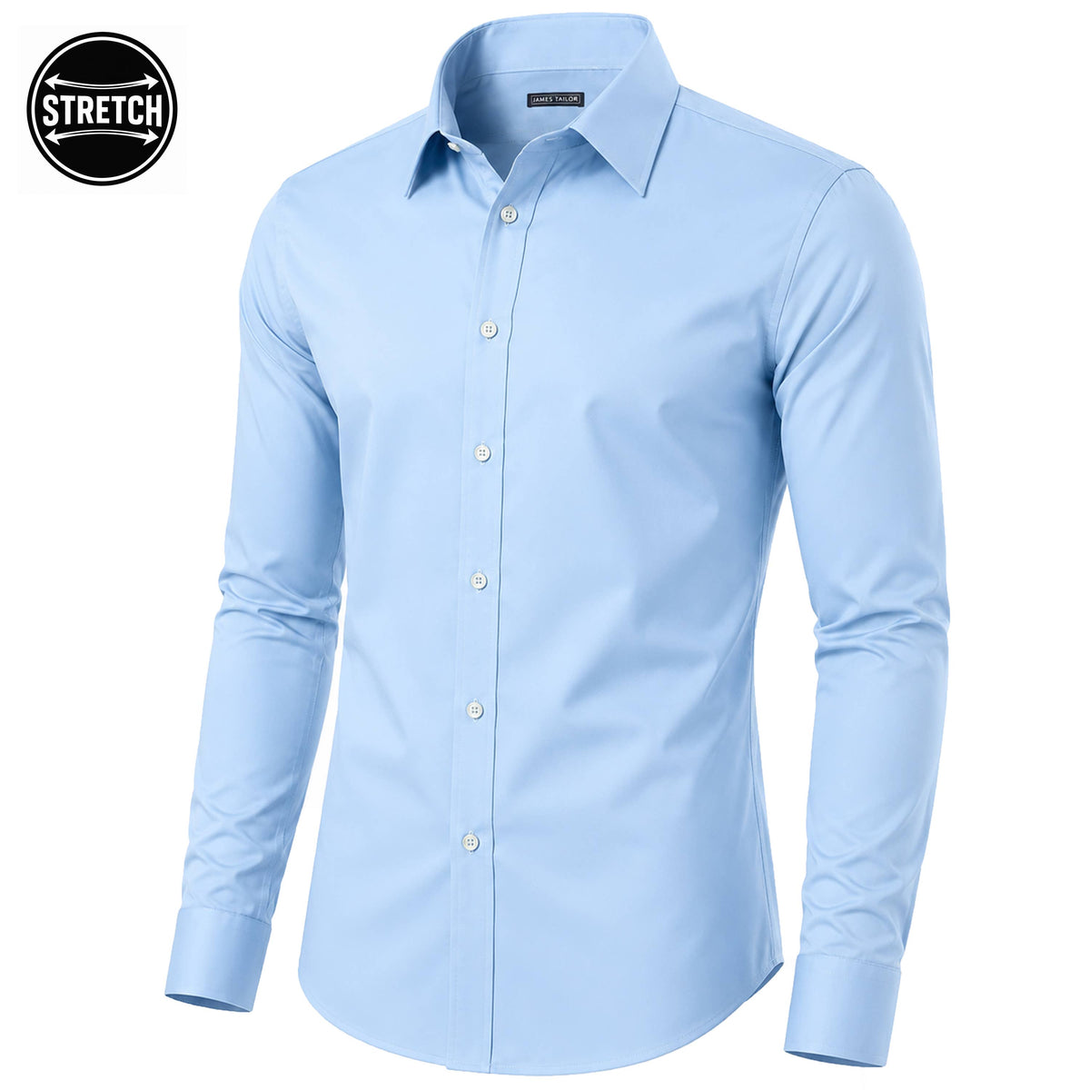 Men's Long Sleeve Untucked Stretch Dress Shirt (S-3XL)