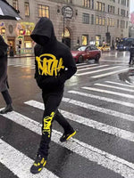 Retro Streetwear Hip Hop Hoodie Set for Men and Women
