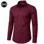 Men's Long Sleeve Untucked Stretch Dress Shirt (S-3XL)