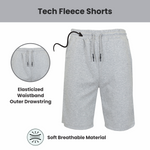 Men's Tech Fleece Jogger Lounge Shorts W Zip Pocket (S-5X)