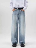 Men's Loose Fit Straight Leg Denim Jeans Casual Pants