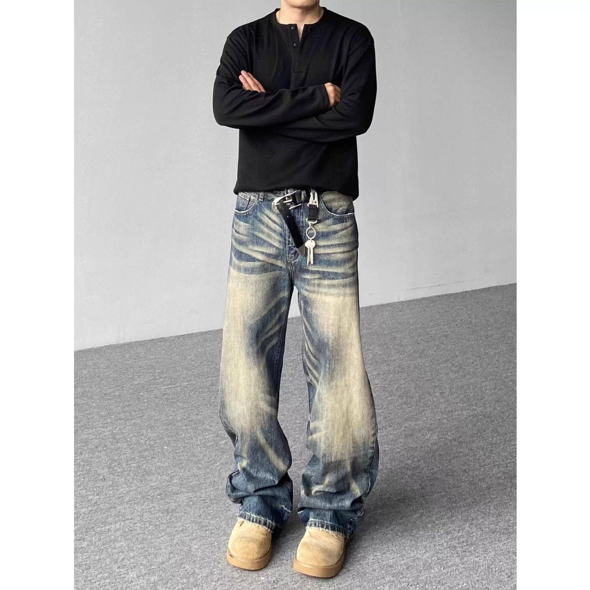 Gradient Loose Straight Leg Wide Jeans