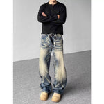 Gradient Loose Straight Leg Wide Jeans
