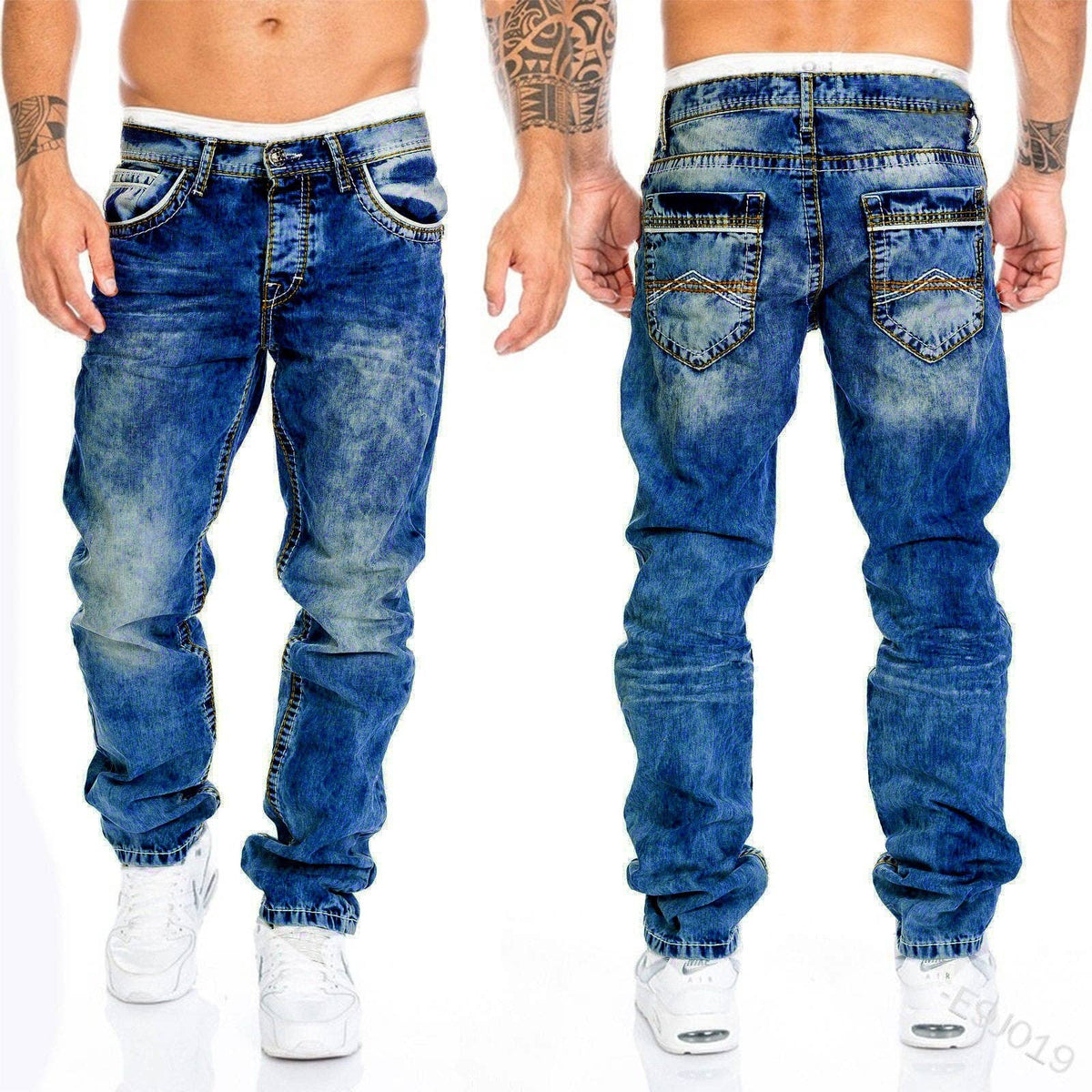 Men's Casual Straight Leg Denim Jeans