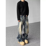Gradient Loose Straight Leg Wide Jeans