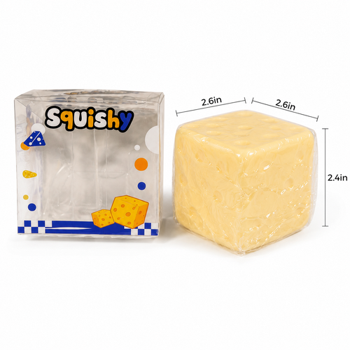6cm Vaseline Cheese Block 12pcs Stress Relief Ball Soft Squeeze Toy Sensory Fidget Desk Toy Happy Fun Park