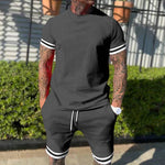 Men's Stylish Athletic Slim Fit Short Sleeve Set
