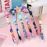 K-pop Demon Girl Squad Twist Ballpoint Pen Set Anime Theme Black Ink Pens