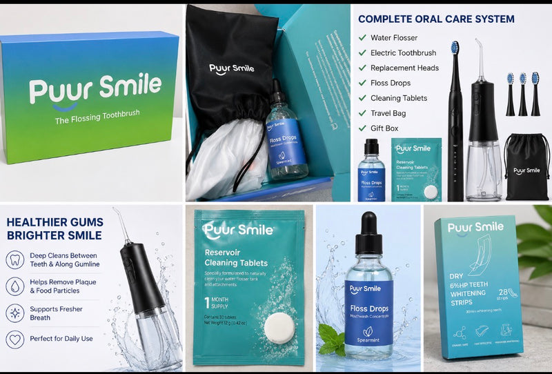 Puur Smile Water Flosser & ELECTRIC TOOTHBRUSH ORAL CARE KIT